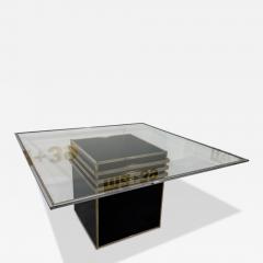 Romeo Rega Romeo Rega Square Glass Brass Dining Table Italy 1970s - 4310139
