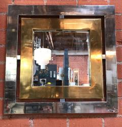 Romeo Rega Romeo Rega Square Wall Mirror in Brass and Steel Italy 1970s - 921478