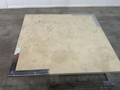 Romeo Rega Romeo Rega for Adriana Asti Marble and Chrome Coffee Table 1970s - 4704088