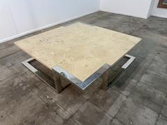 Romeo Rega Romeo Rega for Adriana Asti Marble and Chrome Coffee Table 1970s - 4704090