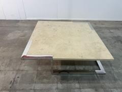 Romeo Rega Romeo Rega for Adriana Asti Marble and Chrome Coffee Table 1970s - 4704091