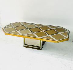 Romeo Rega Romeo Rega for Metalarte Brass Chrome Mirror Coffee Table Italy 1970 - 4311042