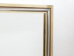 Romeo Rega Romeo Rega for Metalarte Large Brass chrome square mirror 1970s - 2898124