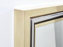 Romeo Rega Romeo Rega for Metalarte Large Brass chrome square mirror 1970s - 2898126