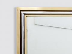 Romeo Rega Romeo Rega for Metalarte Large Brass chrome square mirror 1970s - 2898128