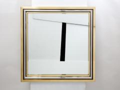 Romeo Rega Romeo Rega for Metalarte Large Brass chrome square mirror 1970s - 2898130