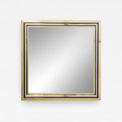 Romeo Rega Romeo Rega for Metalarte Large Brass chrome square mirror 1970s - 2902085