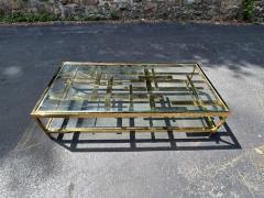 Romeo Rega STRIKING MODERNIST GOLD METAL MULTI STRAP AND BAR COFFEE TABLE - 2538298