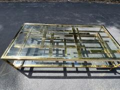 Romeo Rega STRIKING MODERNIST GOLD METAL MULTI STRAP AND BAR COFFEE TABLE - 2539080