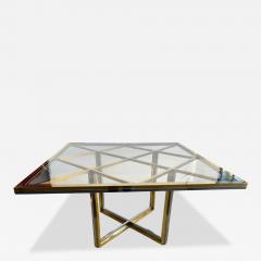 Romeo Rega Square table in polished brass and chromed steel Romeo Rega Italy circa 1970 - 4211561