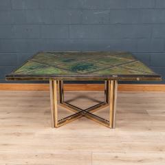 Romeo Rega Stunning Italian Brass Chrome Plated Table By Romeo Rega For Metalarte c 1970 - 2976032