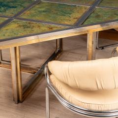 Romeo Rega Stunning Italian Brass Chrome Plated Table By Romeo Rega For Metalarte c 1970 - 2976034