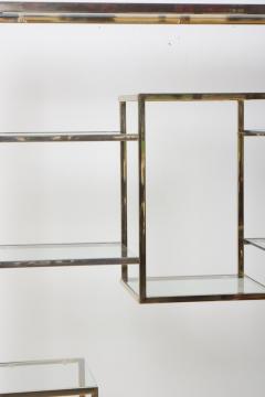Romeo Rega Very Huge Brass and Tinted Glass Bookshelf or tag re by Romeo Rega - 1033959