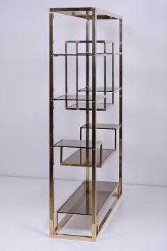 Romeo Rega Very Huge Brass and Tinted Glass Bookshelf or tag re by Romeo Rega - 1211150