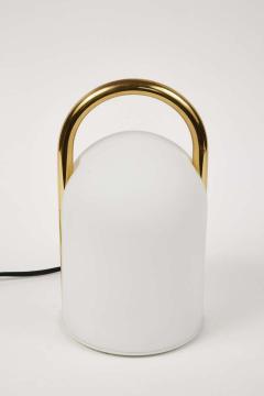 Romolo Lanciani 1980s Romolo Lanciani Brass and Glass Tender Table Lamp for Tronconi - 1750450