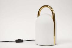 Romolo Lanciani 1980s Romolo Lanciani Brass and Glass Tender Table Lamp for Tronconi - 1750453