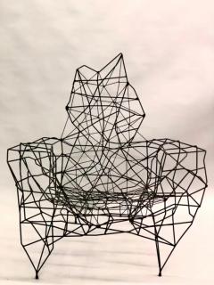 Ron Arad Large French Artist Wrought Iron Wire Nylon Sculpture Lounge Chair Ron Arad - 4111361