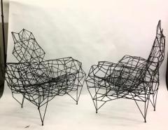 Ron Arad Large French Artist Wrought Iron Wire Nylon Sculpture Lounge Chair Ron Arad - 4111442