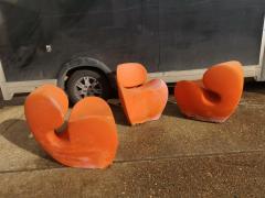Ron Arad Ron Arad Circa 1991 Four Soft Big Heavy Orange Armchairs Made by Moroso Italy - 4182551