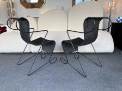 Ron Arad Set of 4 Chairs Zigo Metal Rattan by Ron Arad for Driade Italy 1990s - 2271034