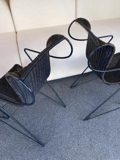 Ron Arad Set of 4 Chairs Zigo Metal Rattan by Ron Arad for Driade Italy 1990s - 2271039