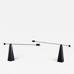 Ron Rezek Rare Pair of Post Modern Adjustable Orbit Lamps by Ron Rezek - 4352517