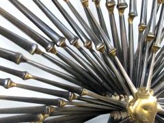 Ron Schmidt Iron and Brass Pinwheel Sunburst Nail Wall Sculpture by Ron Schmidt - 1235652