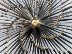 Ron Schmidt Iron and Brass Pinwheel Sunburst Nail Wall Sculpture by Ron Schmidt - 1235656