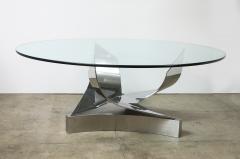 Ron Seff 1980s Polished Chrome and Stainless steel Coronet Dining Table by Ron Seff  - 4272110