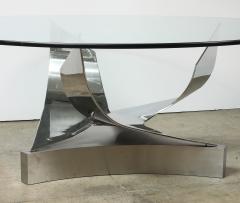 Ron Seff 1980s Polished Chrome and Stainless steel Coronet Dining Table by Ron Seff  - 4272112