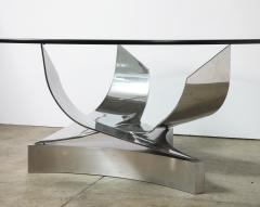 Ron Seff 1980s Polished Chrome and Stainless steel Coronet Dining Table by Ron Seff  - 4272116