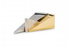 Ron Seff Large American Modern Polished Brass Chrome and Stainless Low Table Ron Seff - 4272965