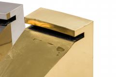 Ron Seff Large American Modern Polished Brass Chrome and Stainless Low Table Ron Seff - 4272967