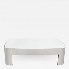 Ron Seff Mid Century Modern Polished Chrome White Granite Cocktail Table by Ron Seff - 1953357