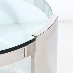 Ron Seff Mid Century Modern Radius Glass Stainless Steel Cocktail Table by Ron Seff - 3352493