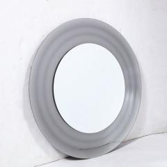Ron Seff Mid Century Modernist Circular Beveled Mirror with Smoked Border by Ron Seff - 3352482