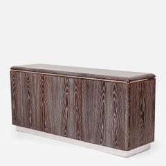 Ron Seff Ron Seff American Mid Century High Contrast Cerused Wood and Chrome Sideboard - 2798393