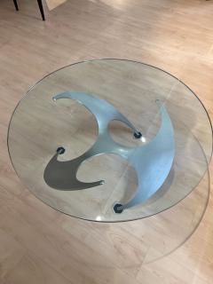 Ronald Schmitt Design Coffee Table by Knut Hesterberg Aluminum and Glass Germany 1960s - 4194743