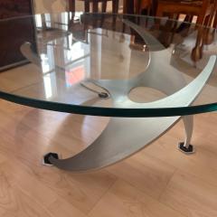 Ronald Schmitt Design Coffee Table by Knut Hesterberg Aluminum and Glass Germany 1960s - 4194749