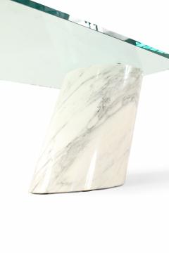 Ronald Schmitt for Brueton White Carrara Marble and Glass Coffee Table - 4660485