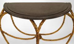 Rope and Tassel Gilt and Marble Console Table - 1379301