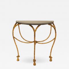 Rope and Tassel Gilt and Marble Console Table - 1384307