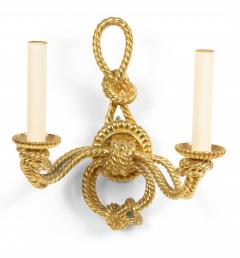 Rope and Tassel Style Gilt Bronze Wall Sconce - 4729108