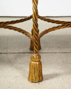 Rope and Tassel Upholstered Gilt Metal Bench - 1175504