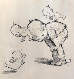 Rose Cecil O Neill Kewpies Playing Leapfrog Womans Home Companion Illustration - 4488236