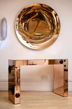 Rose Gold console table with bronze glass bubble spots - 3584583