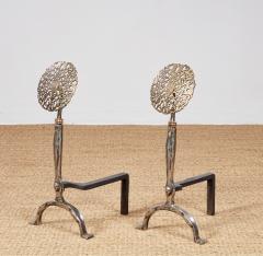 Rose Head Brass and Steel Andirons - 4205400