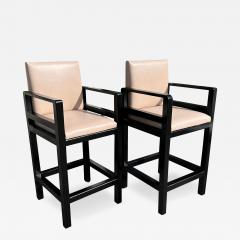 Rose Tarlow Pair of Rose Tarlow Melrose House Exeter Leather Barstools - 4559237