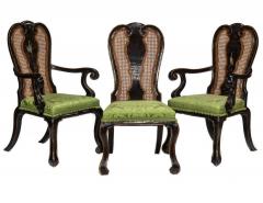 Rose Tarlow Rose Tarlow Melrose House Black Chinoiserie Dining Chairs Set of 10 - 2543099