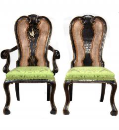 Rose Tarlow Rose Tarlow Melrose House Black Chinoiserie Dining Chairs Set of 10 - 2543101